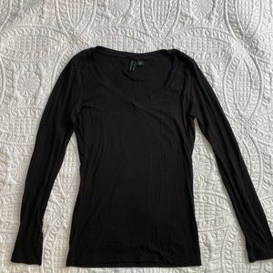 Cynthia Rowley black long sleeve v neck